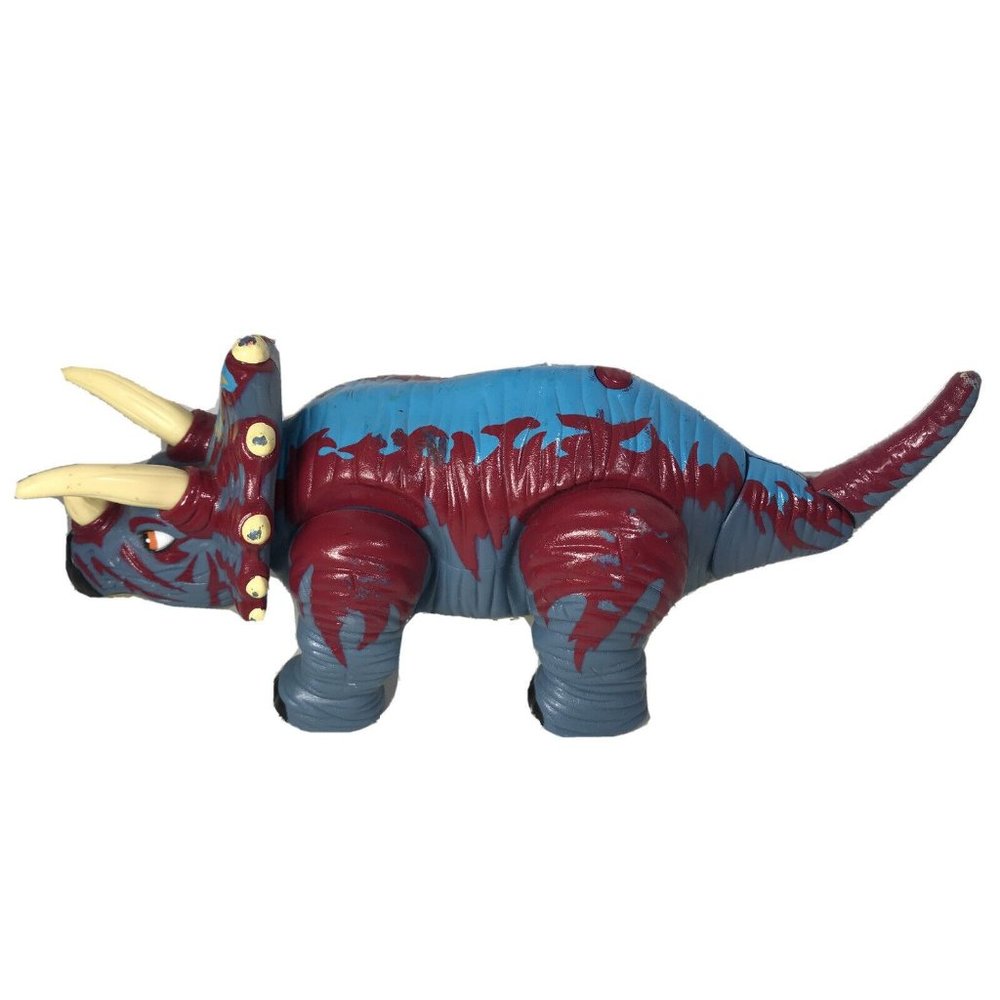 Fisher Price Mattel Imaginext Walk & Roar TRAMPLE THE TRICERATOPS Dinosaur Toy